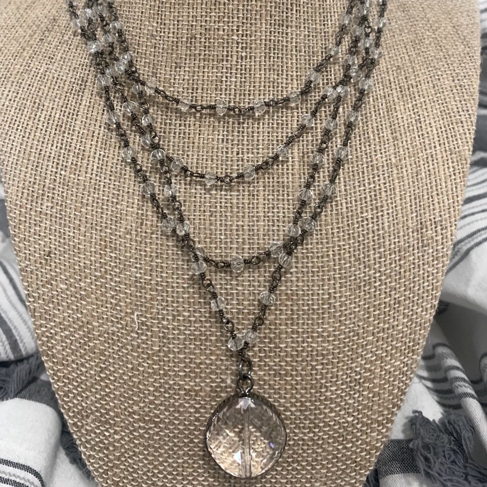 Raw and Rebellious Multi layered Crystal Necklace